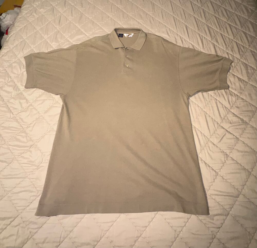Cutter & Buck Men's XL Polo Shirt Logo Short Sleeve Golf Tan
